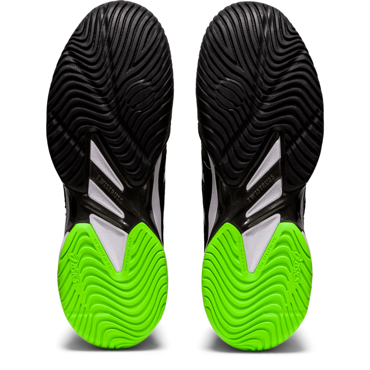 Mugav meeste tennisejalats Asics Court FF 2 M 2021 (Black/Green Gecko)