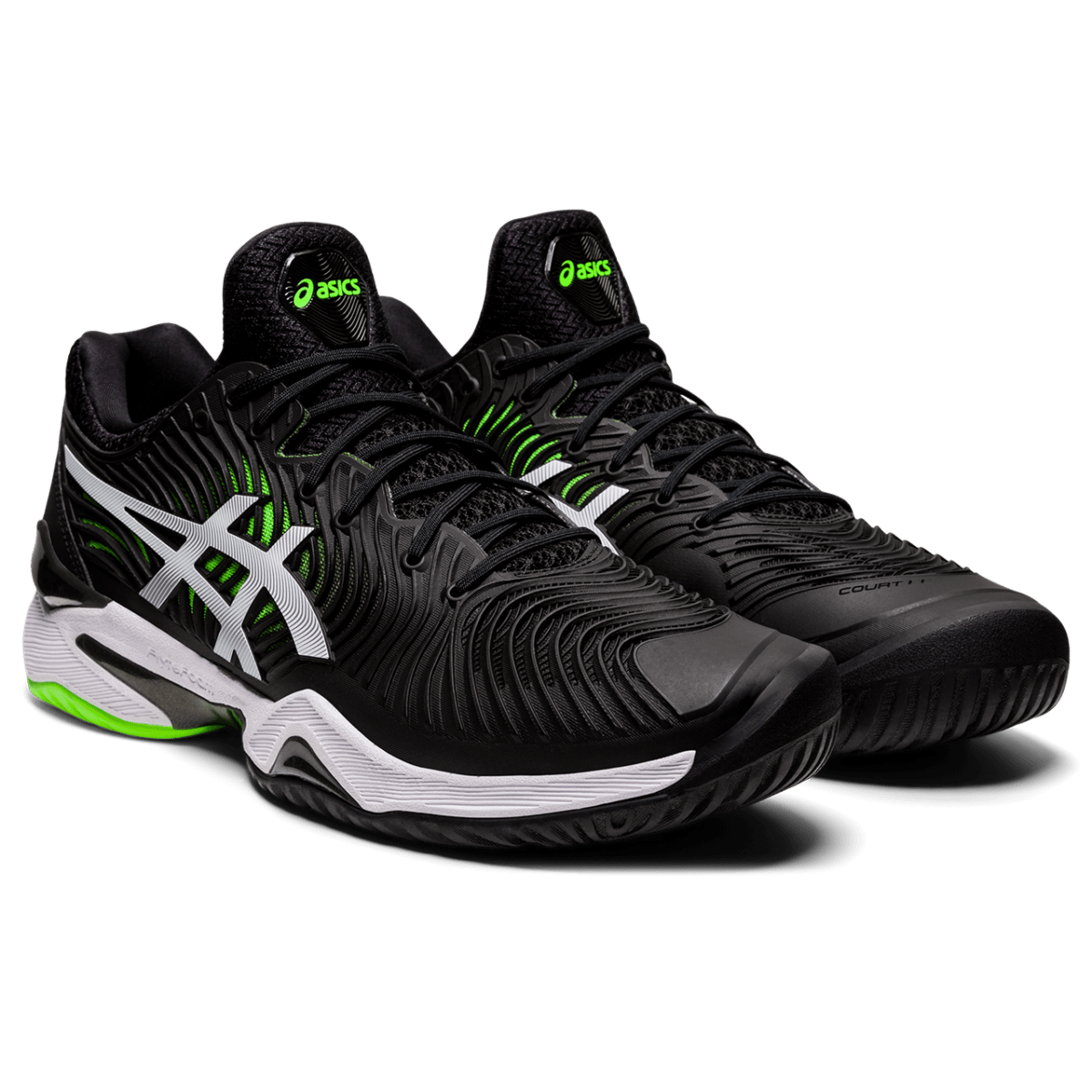 Mugav meeste tennisejalats Asics Court FF 2 M 2021 (Black/Green Gecko)