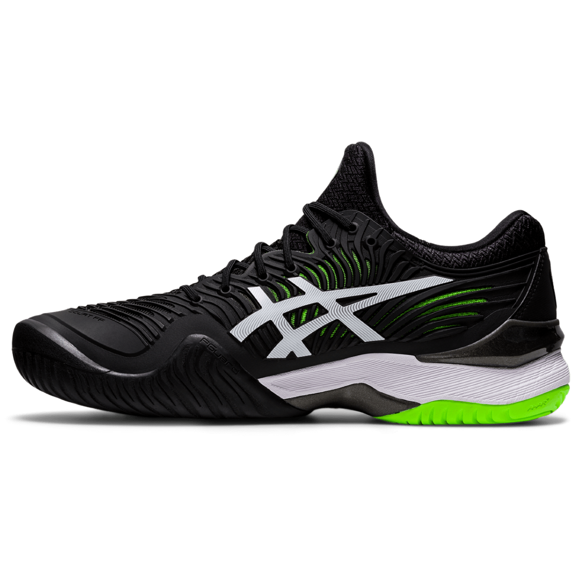 Mugav meeste tennisejalats Asics Court FF 2 M 2021 (Black/Green Gecko)