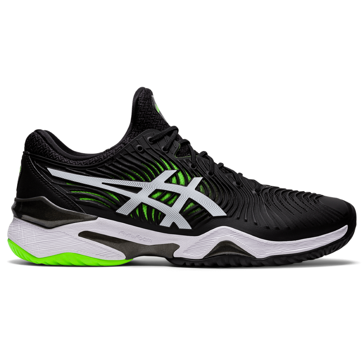 Mugav meeste tennisejalats Asics Court FF 2 M 2021 (Black/Green Gecko)