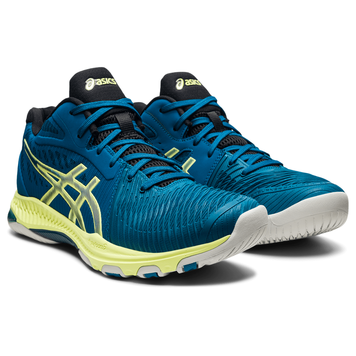 Meeste sisesaali treeningjalats Asics Netburner Ballistic FF MT 2 M 2021 (Deep Sea Teal/Glow Yellow)