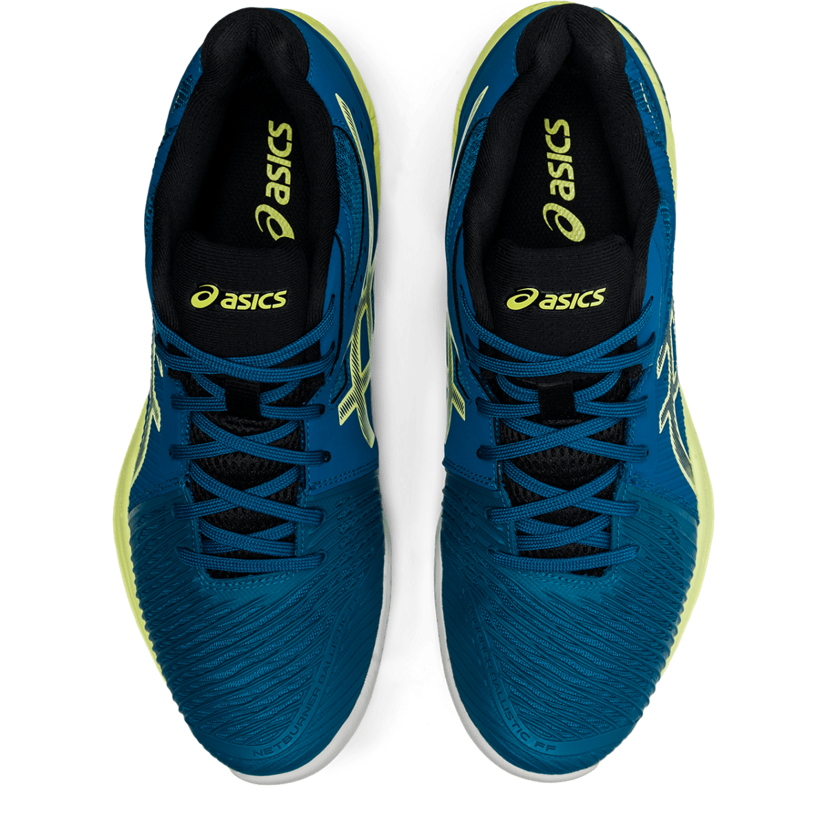 Meeste sisesaali treeningjalats Asics Netburner Ballistic FF MT 2 M 2021 (Deep Sea Teal/Glow Yellow)