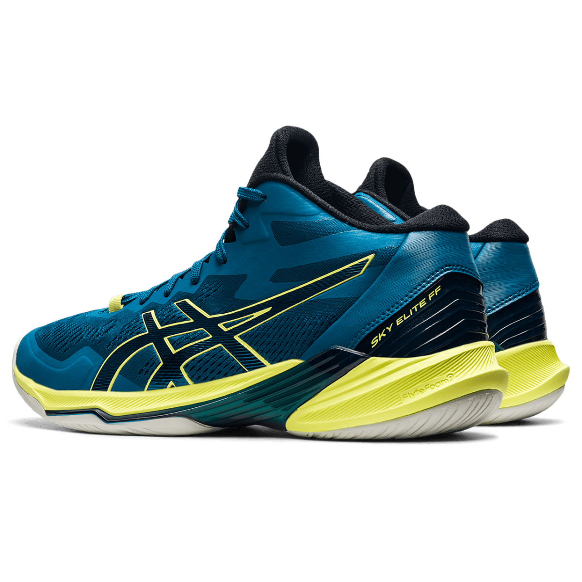 Meeste võrkpallijalats Asics Sky Elite FF MT 2 M 2021 (Deep Sea Teal/Glow Yellow)