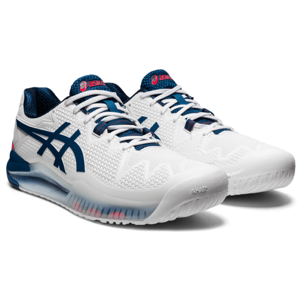 Meeste tennisejalats Asics Gel-Resolution 8 M 2020 (White/Mako Blue)