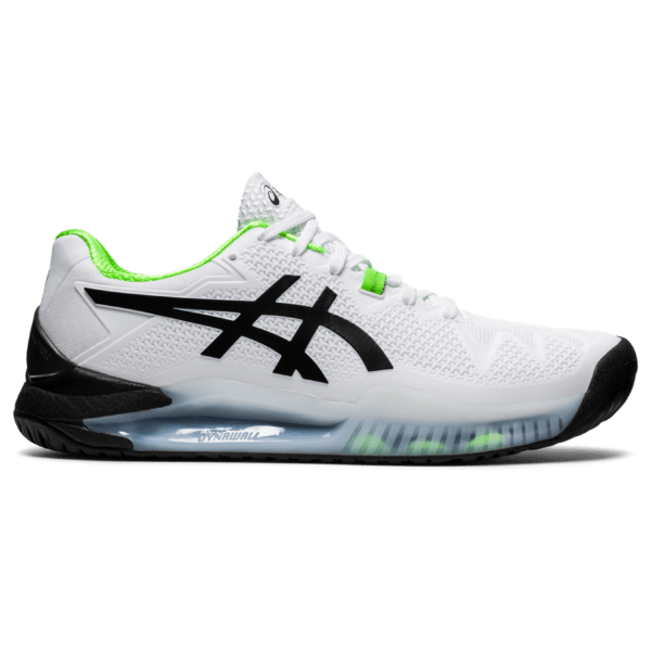 Meeste tennisejalats Asics Gel-Resolution 8 M 2021 (White/Green Gecko)