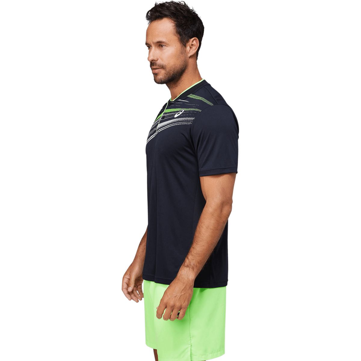 Meeste tennisesärk Asics Court Graphic Polo Shirt M 2021 (Performance Black)