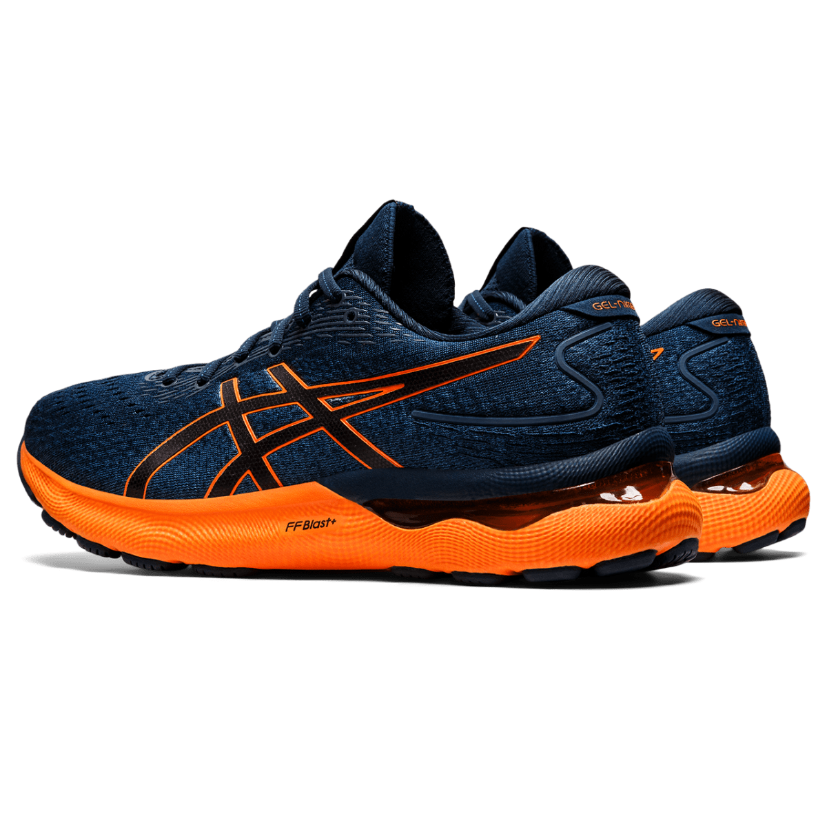 Kerge ja kvaliteetne meeste jooksujalats Asics Gel-Nimbus 24 M 2022 (French Blue/Shocking Orange)