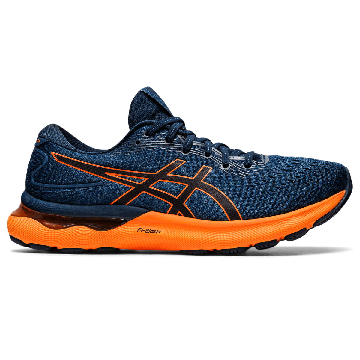 Kerge ja kvaliteetne meeste jooksujalats Asics Gel-Nimbus 24 M 2022 (French Blue/Shocking Orange)