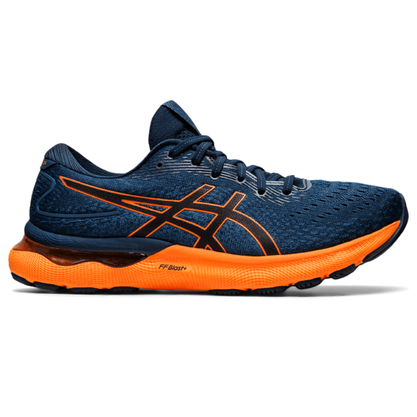 Kerge ja kvaliteetne meeste jooksujalats Asics Gel-Nimbus 24 M 2022 (French Blue/Shocking Orange)